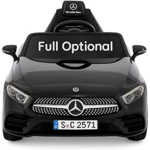 BabyCar Mercedes CLS 350 AMG | Macchina Elettrica per Bambini 12V con 2 Motori 25W | Auto Elettrica Per Bambini Telecomandata, Sedile in Pelle, Porte Apribili, MP3/USB | Licenza Ufficiale | Nera