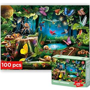 QUOKKA Puzzle per Bambini - Puzzle Animali Insetti 100 Pezzi - Giochi da 4 a 9 Anni