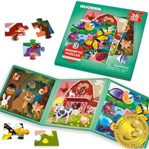 QUOKKA Puzzle Magnetico 2 3 Anni - Giochi da Viaggio Bambini 3 4 Anni - 36 Pezzi Puzzle Animali Fattoria Insetti - Intrattenere Bambini In Aereo - Educativo Giocattoli Regalo dai 2 ai 5