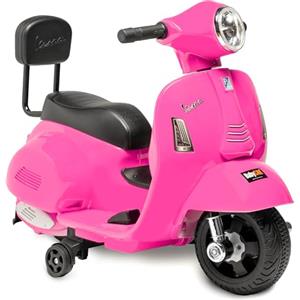 BabyCar Mini Vespa Elettrica per Bambini 1-3 Anni | Moto Elettrica Bambini 6V Stile Vespa Piaggio con Luci, Suoni Integrati, Schienale e Ruote Stabili | Motore da 25W con Acceleratore a Pedale | Rosa