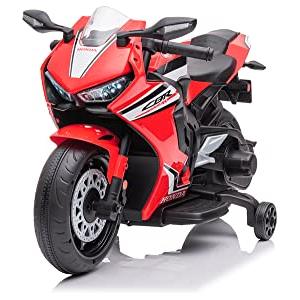 Tecnobike Shop Moto Motocicletta Elettrica per Bambini Honda CBR 1000 RR 12v - Rotelle Luci Led Suoni (Rosso)
