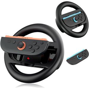 Tolesum Coppia di Volante compatibile per Nintendo Switch 2 Joy Con, volanti Racing Switch 2 per Mario Kart 8 Deluxe, accessori per controller Joy Con, (nero)