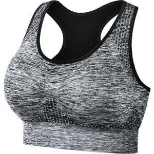 AUYAO Reggiseno Sportivo Corto da Donna Con Pettorali - Top Sportivo per Ginnastica, Yoga, Fitness e Corsa - Taglia M