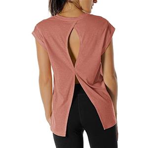 icyzone Maglietta Donna Sportiva, T Shirt Donna Maniche Corte vestibilità Larga Leggera e Traspirante Top per Palestra Yoga Corsa (S,Dusty Pink)