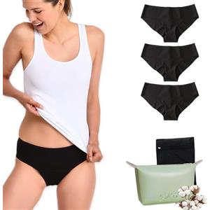 Lolita® Culotte Mestruale Set da 3 - Protezione Igienica Lavabile con 4 Strati Assorbenti - Equivalente a 3 Assorbenti - Slip Menstruali Confortevoli ed Ecologici per Flussi Moderati ad Abbondanti