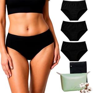Lolita® Culotte Mestruale Set da 3 - Protezione Igienica Lavabile con 4 Strati Assorbenti - Equivalente a 3 Assorbenti - Slip Menstruali Confortevoli ed Ecologici per Flussi Moderati ad Abbondanti