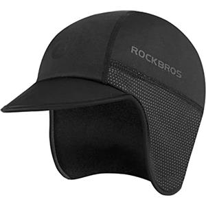 ROCKBROS Berretto da Bicicletta, Cappellino da Casco Invernale, Antivento Intimo Caldo Elastico, per Sport Outdoor, Ciclismo, Sci, Corsa, Unisex Nero