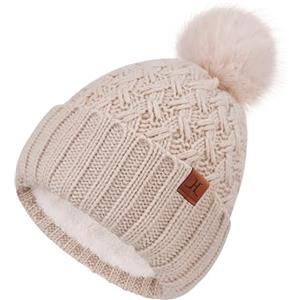 Bequemer Laden Termici Cappello Donna Invernale con PON PON Caldi Berretto Lavorato a Maglia a Trecce Beanie Cappelli Berretti con Spessa Fodera in Pile Regalo
