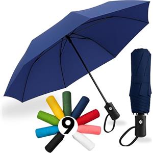 drytogo Ombrello pieghevole I apertura e chiusura automatica I resistente al vento, impermeabile e compatto I ombrello da viaggio leggero con manico antiscivolo I perfetto per uomo e donna I Drytogo