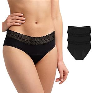 ZENAPHYR Culotte Menstruelle Underwear, Nero, XS (Pacco da 3) Donna
