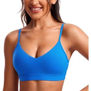CRZ YOGA Butterluxe V Collo Gli Sport Reggiseni per Donne Regolabile Imbottito Yoga Reggiseno Blu Scintillante 42