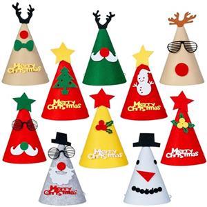 THE TWIDDLERS 15 Cappelli da Festa di Natale per Bambini e Adulti| Feltro Premium, Riutilizzabile, Ecologico| Albero Babbo Natale Renne e Altro| Costume Natalizio per Feste a Casa, in Ufficio.