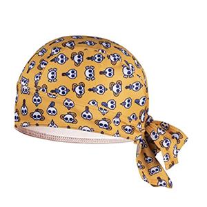 ShopINess Bandana da Ciclismo Unisex - sotto Casco Traspirante e Leggero Assorbe Il Sudore Protezione UV e Asciugatura Rapida per Bici Moto e Sport Outdoor Mini-Teschi (Giallo)