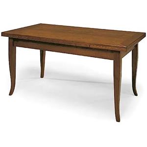 KONTE.DESIGN Tavolo SANTO SPIRITO Allungabile in legno nobilitato stile arte povera, finitura noce, 120 x 80/200 x 80 cm