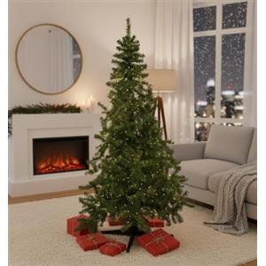 Dmora Albero di Natale Albigna, Pino Artificiale, Albero Effetto Reale, Alberello Natalizio, Made in Italy, 140x140 h200 cm, Verde