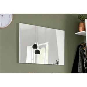 Dmora - Specchio Alessio, Specchio da bagno, 100% Made in Italy, cm 80x2h60, Bianco lucido