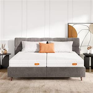 Sweetnight - Gel-Memory Materasso in Schiuma Fredda, Elasticizzato a Punti 2 in 1, Rigidità H3 e H4 con Fodera Lavabile in Microfibra, Cerniera su 4 lati 160x200x18cm