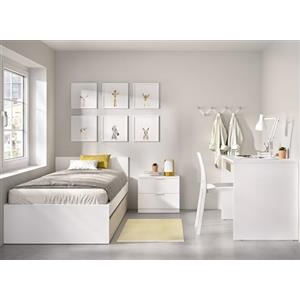 DEKIT GRUPO RIMOBEL TOP PACK - Set letto con letto estraibile, comodino e scrivania - BIANCO/NATURALE