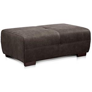 Cavadore - Grande divano Mavericco/Big Couch dal design moderno, effetto pelle, con cuscino per schienale e cuscino decorativo, 287 x 69 x 108 cm (L x A x P), in microfibra, colore: Antracite, microfibra, Grau, sgabello