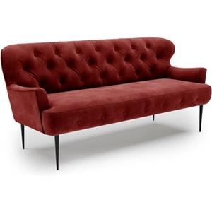 CAVADORE Divani, Legno ingegnerizzato Metallo Poliestere, Microfibra Bordeaux, 3 posti