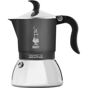 Bialetti Caffettiera Fiammetta Induction, 4 Tazze (150 ml), Adatta a Tutti i Piani Cottura, Design Elegante, Grigio