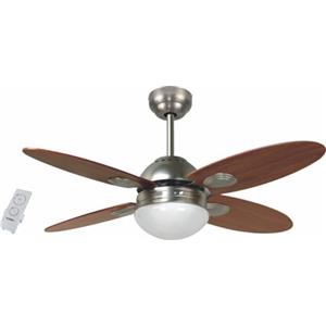 Bastilipo - Ventilatore da soffitto con telecomando, 60W, diametro 105 cm, Bermeo nichel