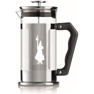 Bialetti Preziosa caffettiera, filtro French Press per caffè o tè, corpo in acciaio inossidabile e contenitore in vetro borosilicato, lavabile in lavastoviglie, 350 ml, per 3 tazze