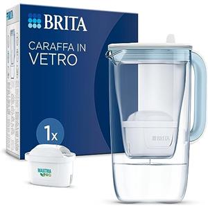 BRITA Caraffa filtrante vetro (2.5L) incl. 1x filtro BRITA MAXTRA PRO All-in-1 che riduce cloro, calcare, PFAS e metalli - Caraffa premium