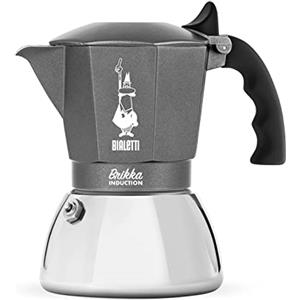 Bialetti Macchina da caffè a induzione Brikka, 4 tazze (170 ml), espresso stile bar, adatta a tutti i tipi di fornelli, design elegante