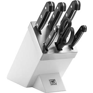 Zwilling Gourmet Set di Coltelli con Ceppo con Sistema Auto Affilante, 7 Pezzi, Bianco