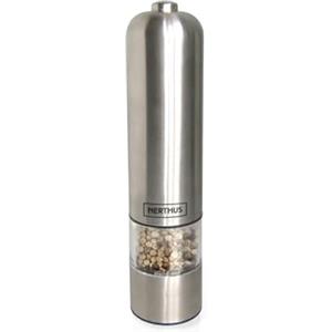 Nerthus Vin Bouquet FIH 012 - Macina Sale/Pepe in Acciaio Elettrico con Luce indicatrice 26 cm, Colore Acciaio Inox
