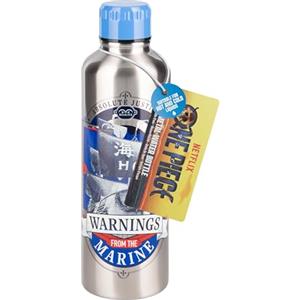 Paladone, Borraccia in acciaio inox con tappo a vite della Marina di One Piece, 500 ml, con licenza ufficiale, per appassionati di anime, prodotto cultura pop