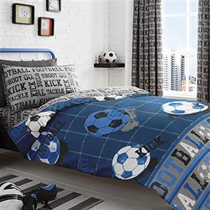 Bedlam Set di cotone, blu, singolo, 135 cm x 200 cm (copripiumino), 50 cm x 75 cm (federa) (52% poliestere / 48% cotone)