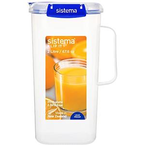 Sistema KLIP IT PLUS caraffa per succo | Caraffa di plastica da 2 litri a perfetta tenuta per acqua, succo e altri liquidi | Senza BPA