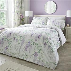 Dreams & Drapes Design - Wisteria - Set copripiumino reversibile, per letto singolo, colore: lilla