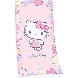 Herding Hello Kitty - Telo mare in spugna velour, 100% cotone/velour, 75 x 150 cm