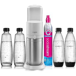 SODA_MAKER Sodastream Duo Megapack, Gasatore D'Acqua per Trasformare L' Acqua in Acqua Frizzante, colore bianco