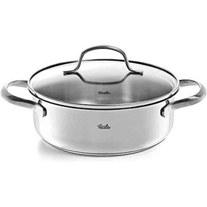 Fissler San Francisco Pentola rostiera in acciaio box 1.2 L, 16 cm, con coperchio in vetro, bordo di versamento, risparmio energetico, cottura a induzione