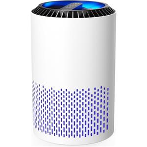 AROEVE Purificatori d'Aria Per Camera Da Letto e Casa, 7W Purificatore d'Aria Con Modalità Sonno 22dB Filtro HEPA H13 Fumo Polline Forfora Capelli Odore, DH-JH01A, Bianco