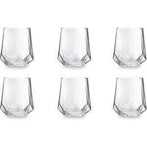 Excelsa Diamante Set 6 Bicchieri Acqua, Vetro, Capacità 400 ml, Trasparente