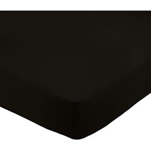 Amazon Basics Lenzuolo con angoli Matrimoniale, 180 x 200 x 30 cm, in 100% Microfibra con altezza da 30cm, Nero