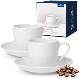 Villeroy & Boch - for Me Set di Tazze E Tazze Senza Manico Set di 4 Bianco, Lavabile in Lavastoviglie, Adatto per Microonde, Servizio caffè, Set Tazzin, Set da caffè, Porcellana Premium