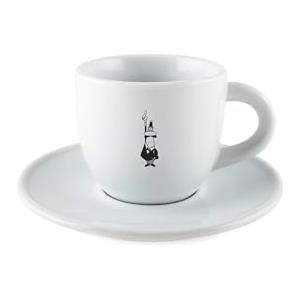 Bialetti Y0TZ097 Tazzina Moka Istituzionale (con Piattino), Porcellana, 80 ml