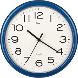 Trevi OM 3301 Orologio da Parete Silenzioso 24cm, Movimento Continuo SWEEP Senza Tic-Tac, Design Moderno e Minimalista, Ideale per Casa e Ufficio, Funzionamento con Batteria AA, Blu