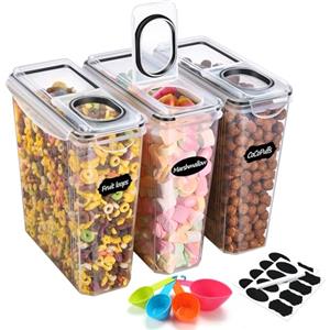 YASHE Contenitori Ermetici per Alimenti, Set di 3 (3.7L), Contenitore Plastica con Coperchio, Senza BPA Contenitori per Alimenti, Contenitori Cucina Organizer per la Conservazione