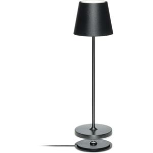 LA VILLE LUMIÈRE SuzieV Lampada LED da Tavolo Ricaricabile e Dimmerabile, Abat-Jour Wireless, Alluminio, Uso Interno/Esterno, 48h Autonomia, 3 Temperature di Luce, LVL (Metal Black)