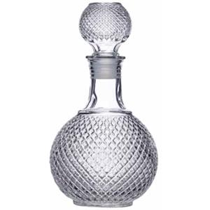 Bar Craft BarCraft Decanter per Whisky e Brandy in Vetro Intagliato, Tappo in Vetro con Rivestimento in Silicone, 12 x 12 x 26.5 cm, Capacità 1 L