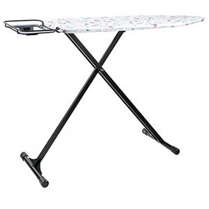 Amazon Basics Asse da stiro con poggiaferro a forma di H, misura media, 122 x 38 cm, Nero, Floreale