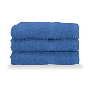 Gabel Asciugamani Ospite, Spugna di Puro Cotone Idrofilo, 40 x 60 cm, Blu Elettrico, Set da 3 Pezzi