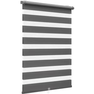 Sekey Doppia tenda a rullo, fissaggio senza fori, per finestre, doppia tenda a rullo, larghezza 45 cm, protezione solare, 45 x 130 cm, grigio scuro